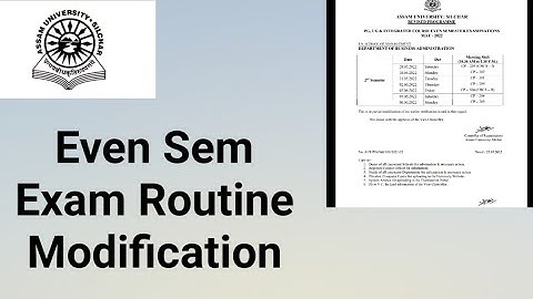 Assam University Silchar|| Even Semester Exam Routine Modification|| 2nd Semester||