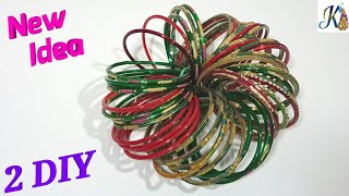 How to reuse old Bangles at home | best out of waste | diy art and craft  | old bangles craft ideas