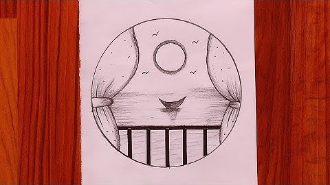 Easy Circle Scenery Drawing | Easy Drawing Ideas for Beginners | How to Draw Pencil Sketch Drawing