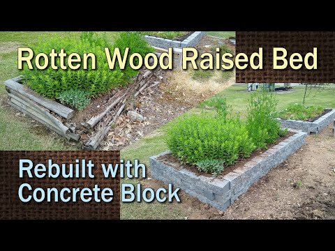 Replacing a Wooden Raised Bed with Concrete Block – Family Plot