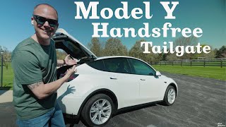 Accessing the tailgate of model y, handsfree!