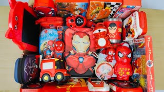 Unboxing Mega Spiderman & Red Stationery📚 Writing Board, Sharpener, Geometry Box, Pen, Video Game screenshot 5