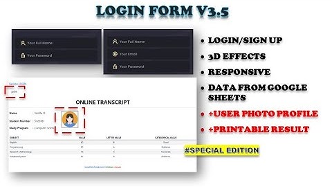 Login Form with Google Apps Script - Login Form V3.5 (Special for Member)
