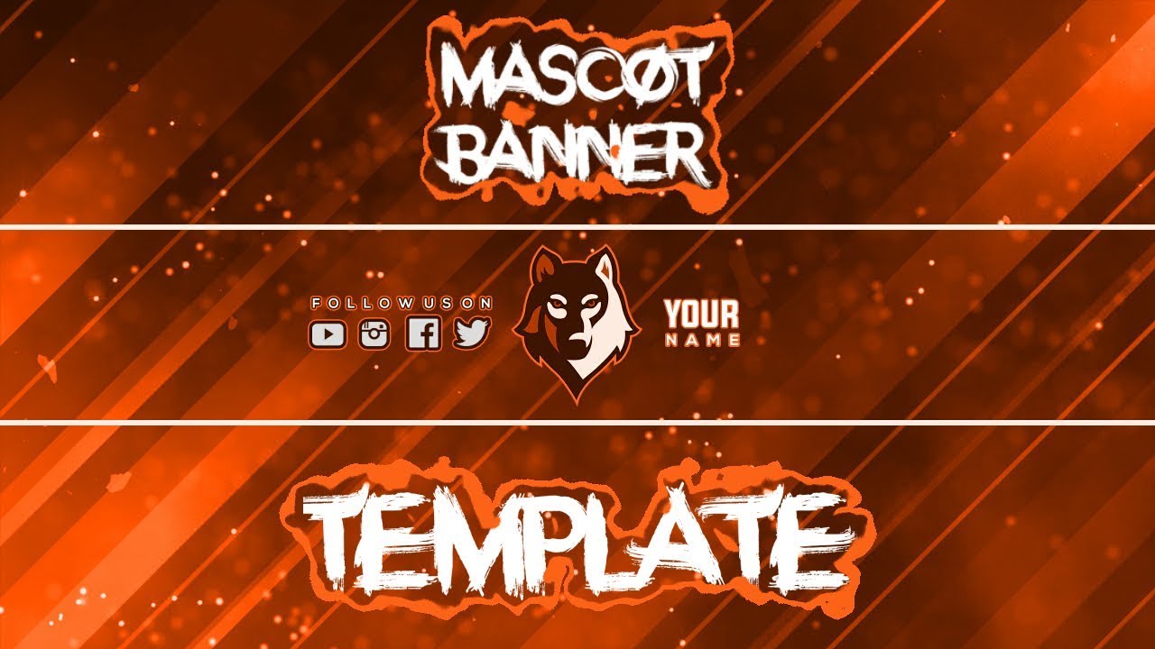 Free Mascot YouTube banner Template || Fully Editable by Graphics Arena ⚡🔥