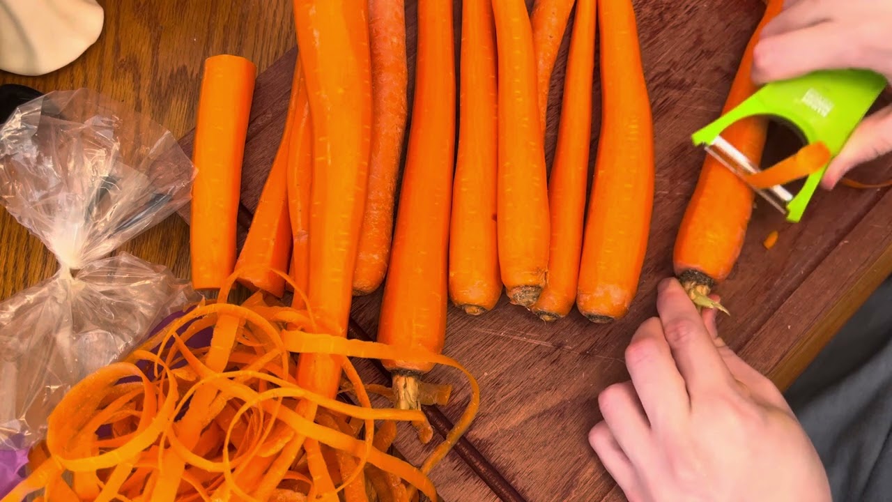 Peeling & Chopping Carrots 🥕 