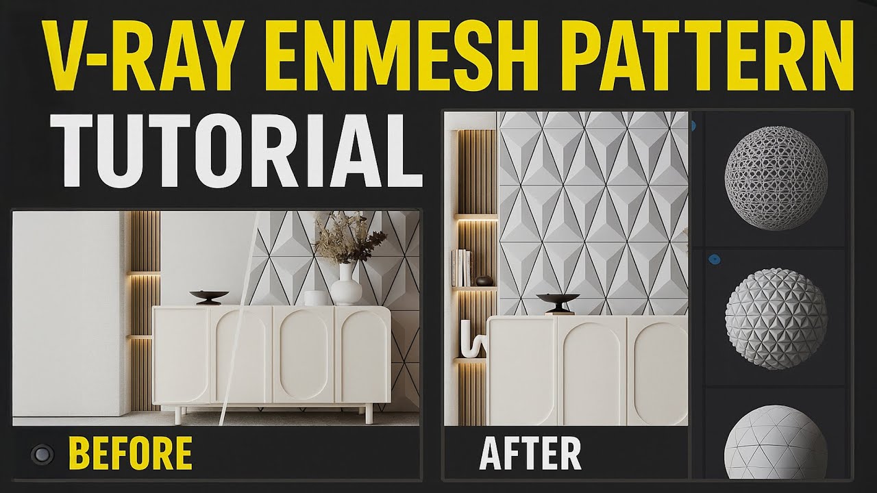 V-Ray 6 and 7  Enmesh Pattern Tutorial | 3ds Max | Chaos Cosmos Free Assets | kaboomtechx