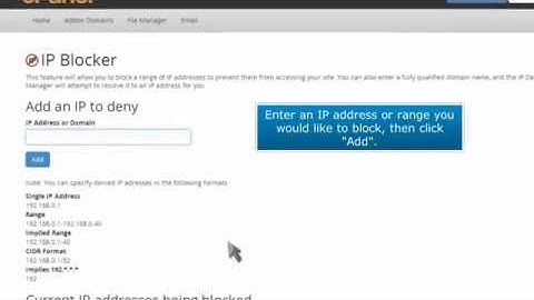 How to use the IP Blocker in cPanel