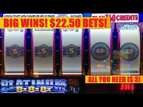 BIG Wins on 5 Reel Top Dollar! Platinum 8x8x8x + Triple Double Gems slot play!