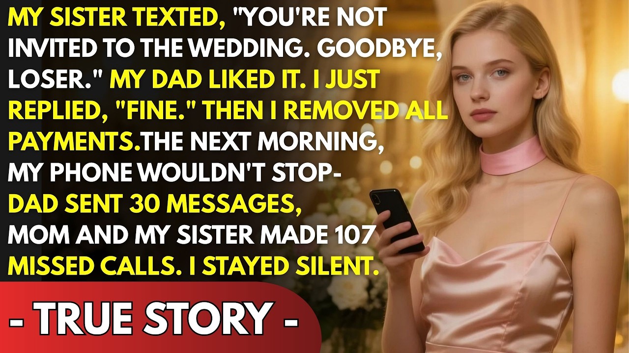 MY SISTER TEXTED “YOU’RE NOT INVITED TO THE WEDDING GOODBYE, LOSER ” SO I DRAINED CHECKING ACCOUNT