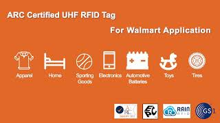 ARC certified UHF RFID tags, apply to Walmart supply chain.