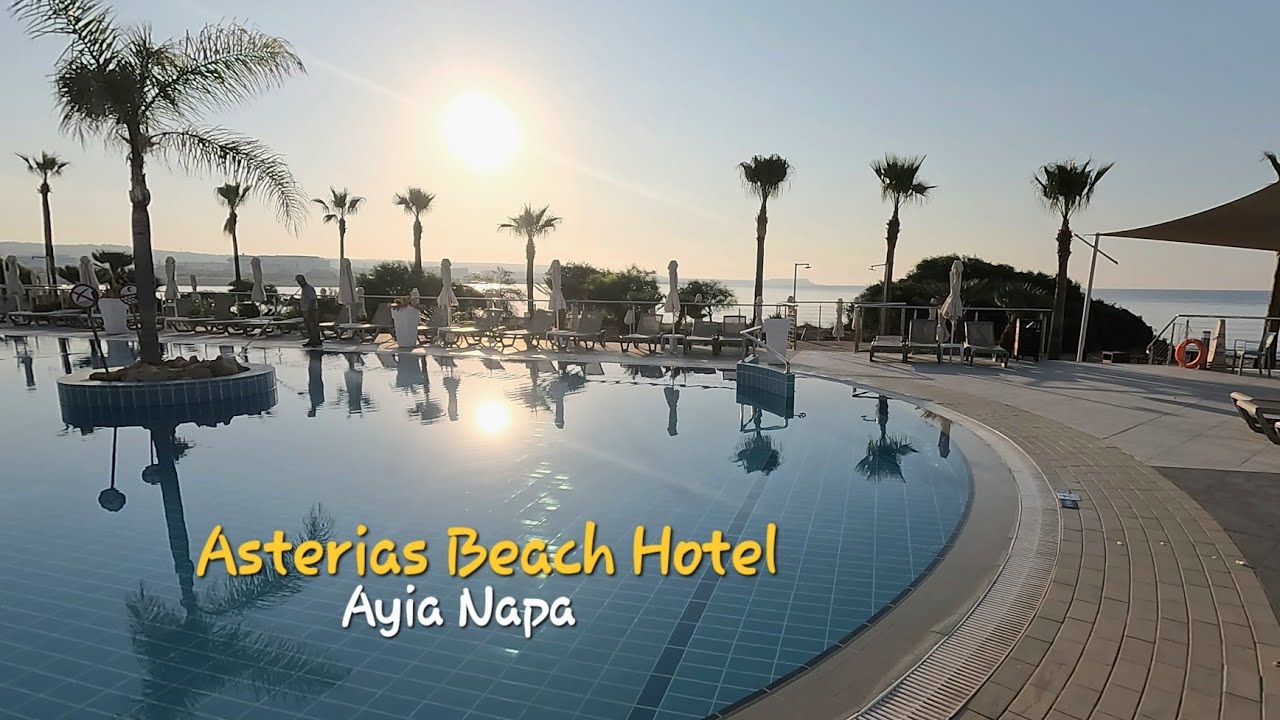 Asterias Beach Hotel 🌞 Ayia Napa | 4K ♥️ Cyprus 🇨🇾 Ambient Sounds Only - Real POV Walk 