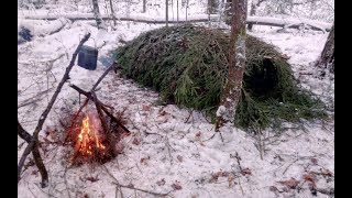 ШАЛАШ для выживания в зимнем лесу. ПОДГОТОВКА