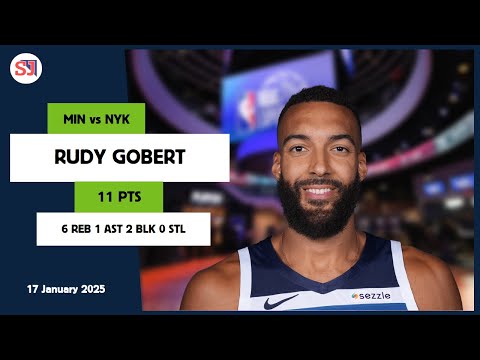 RUDY GOBERT 11 PTS vs NYK 17 Jan 24-25 MIN Highlights
