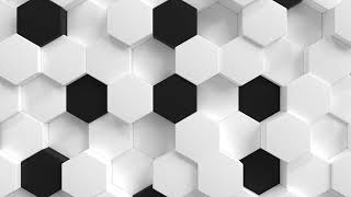 Hexagon screensaver | Monochrome Magic: 8-Hour Black & White Hexagon Movement Screensaver (Silent)"