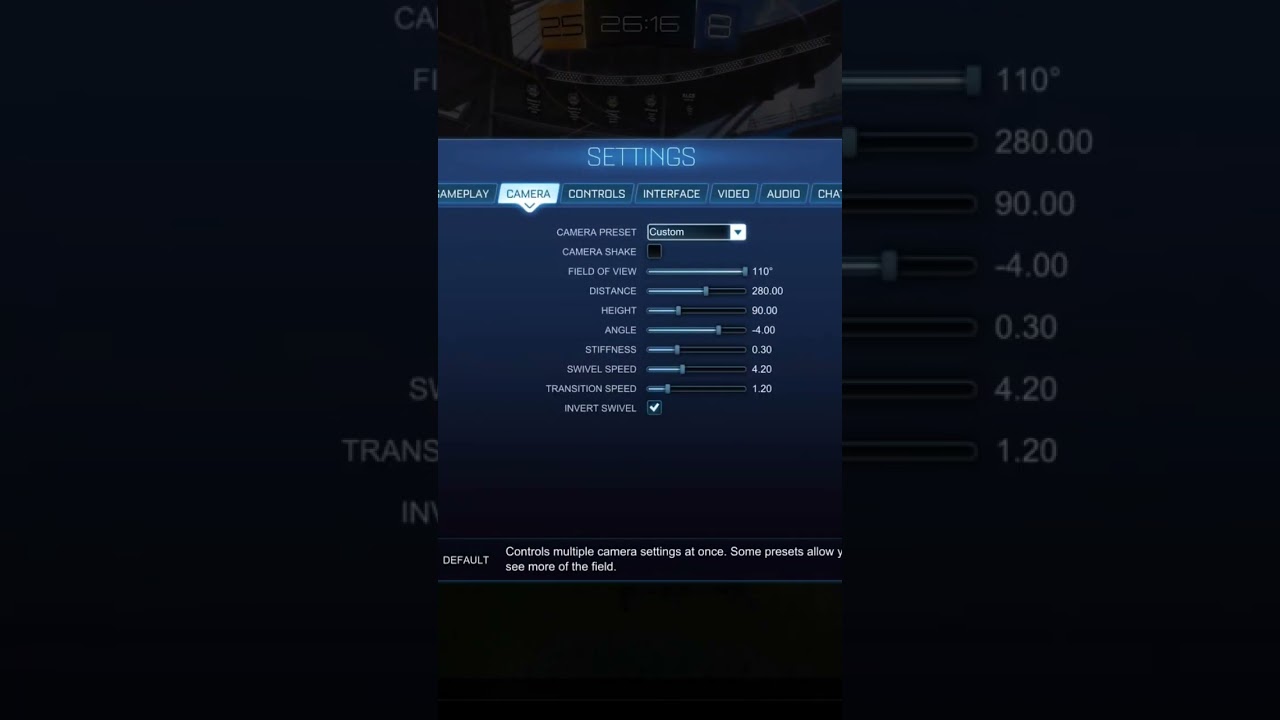 Settings vid If anyone wants them 