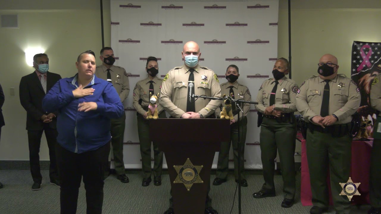 Sheriff Villanueva Presented Pink Patch Donation Check to Pomona Valley Breast Health Center