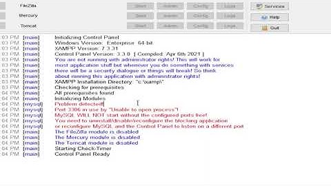 Port 3306 in use by "Unable to open process"!  XAMP ERROR SOLUTION