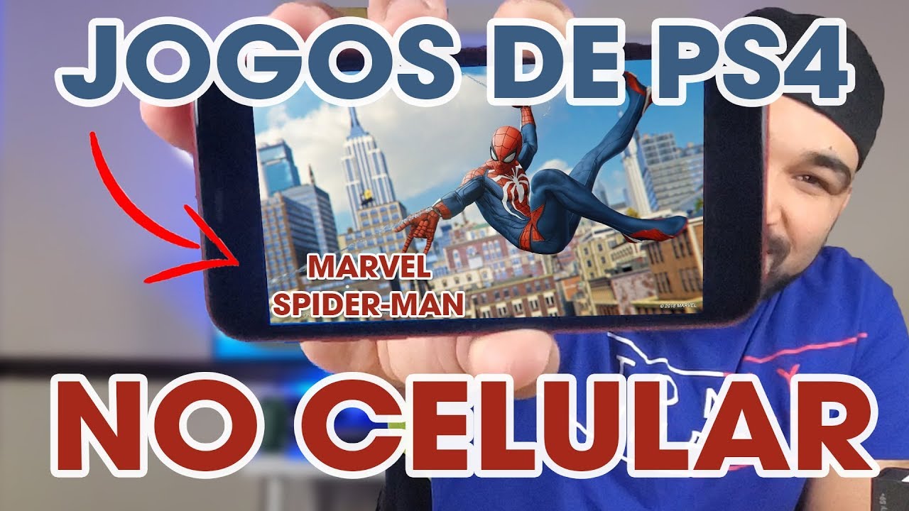 Jogando MARVEL SPIDER MAN PS4 no CELULAR - PS4 Remote Play 