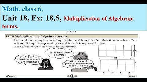 Math, class 6, Unit 18, Ex: 18.5, Multiplication of Algebraic terms, Online class in Nepal