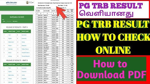 PG TRB RESULT 2025|how to check pg trb result online 2025|pg trb result how to check 2025|PG TRB