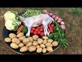 Cooking 7KG Goat with 7KG Vegetables - Pulled Goat Meat With Mashed Vegetable Curry