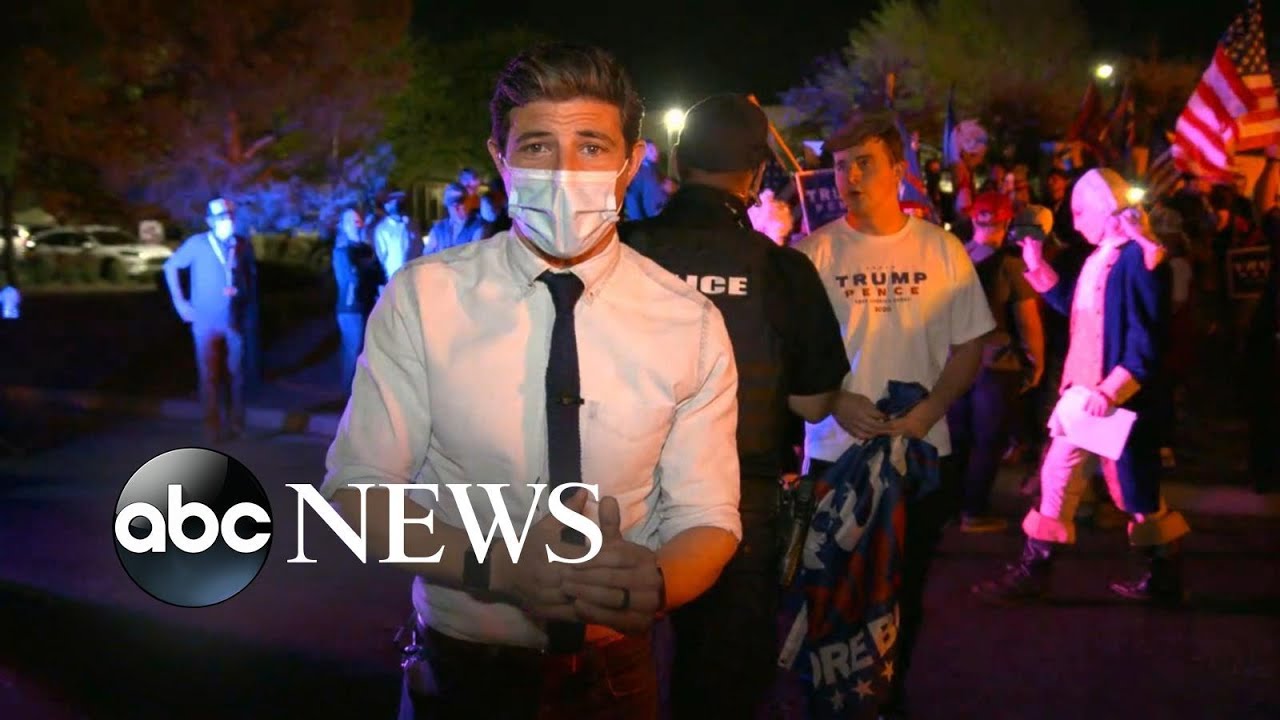 Crowds protest outside election headquarters in Nevada