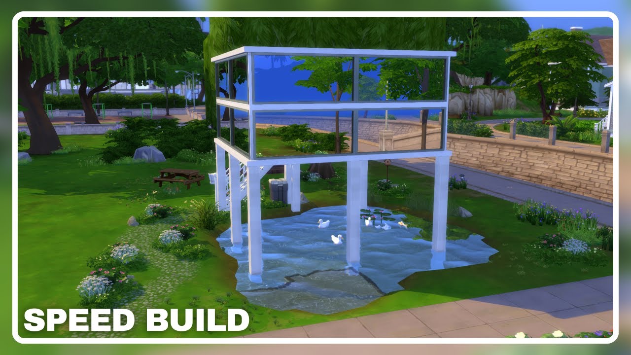 WEIRD MIRROR STILT HOUSE | The Sims 4 | Speed Build