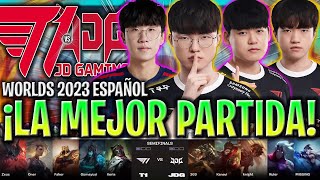 LA MEJOR PARTIDA DEL MUNDIAL! 😱BRUTAL! - T1 vs JDG GAME 3 SEMIFINAL WORLDS 2023 LVP ESPAÑOL