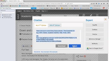 Using the Citation Tool in a Database