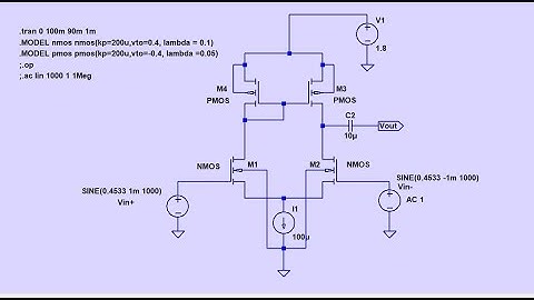 Differential Amplifier with Active Load in LTspice
