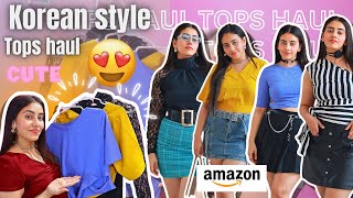 Amazon summer tops haul | cute Korean style tops 🫰 | Amazon haul | Vanya singh #amazon #haul #fyp