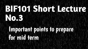 BIF101 Short Lecture No.3// introduction to bioinformatics