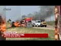 Truck hauling hay catches fire west of Faith on Highway 212