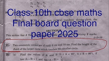 Class-10th #cbse #maths | Two concentric circles are of radii 6cm and 10cm. Find the length of the