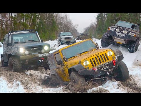 Видео: НИКТО НЕ ОЖИДАЛ! Off road в снегу ПОШЕЛ НЕ ПО ПЛАНУ! Jeep, Nissan Patrol, Уаз Патриот, Suzuki