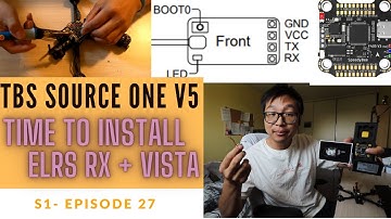 HOW TO INSTALL A ELRS RX & VISTA/LINK TO A FLIGHT CONTROLLER - TBS SOURCE ONE V5 Budget Build - EP 4