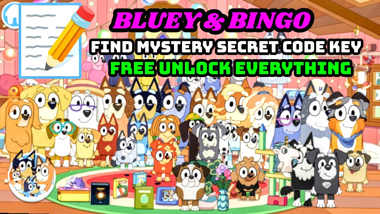 Bluey Imageid Code BLUEY & BINGO Find Mystery Secret Code Key Free Unlock Everything In ...