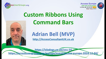 AEU34: Custom Ribbons Using CommandBars (Adrian Bell)