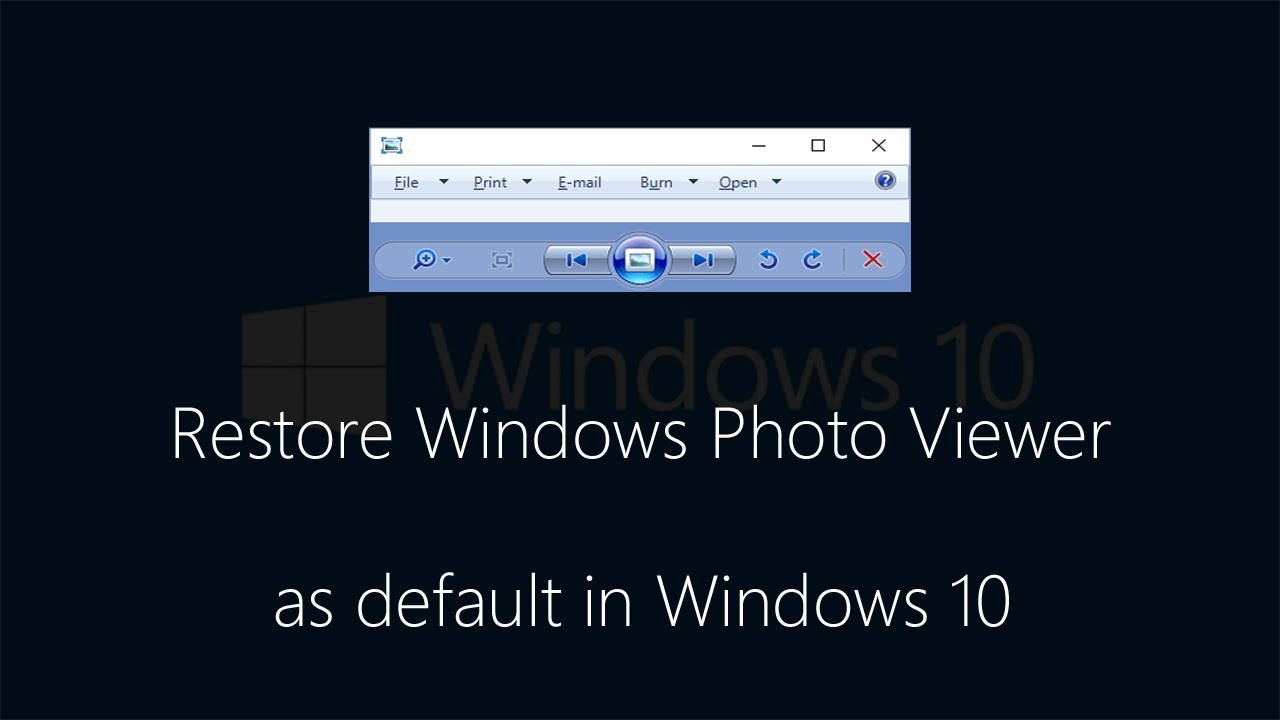 How to set Windows Photo Viewer as default in Windows 10 - YouTube
