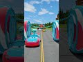 Crazy Pixar Cars &amp; Funny Characters VS Two Bollard Drink Pepsi And Chain Traps - BeamNG.drive