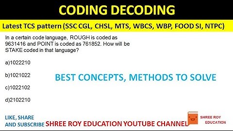 CODING DECODING latest tcs pattern ssc cgl 2023 chsl 2023 mts  2023