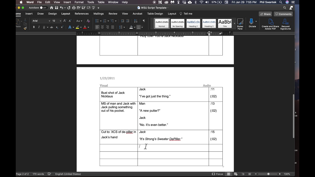Commercial Script Tutorial