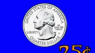 Pennies, Nickels, Dimes, Quarter,