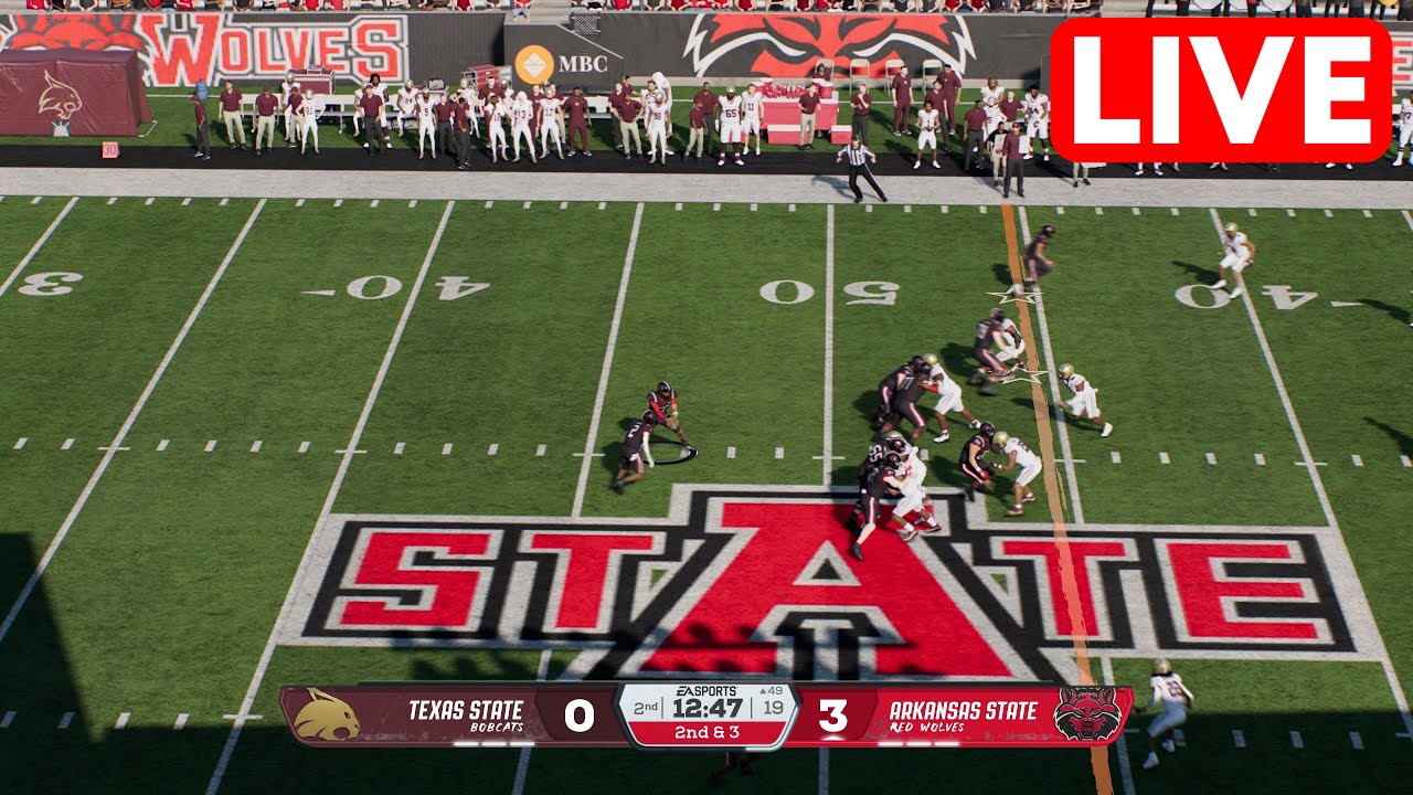 🔴 Texas State Bobcats vs Arkansas State Red Wolves | NCAAF Week 6 2025 ...
