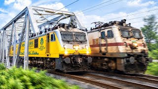 High Speed Railbridge Train Crossing Incredible Railway Action