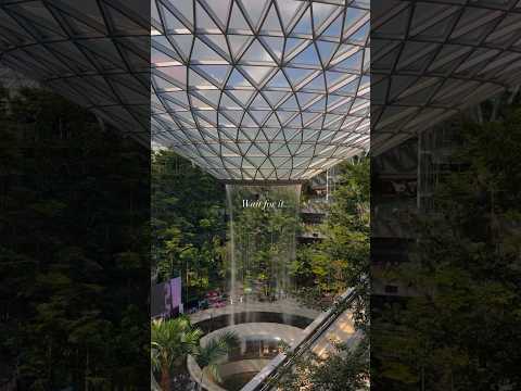 Водопад в аэропорту будущего в Сингапуре #singapore #airport #changu #сингапур