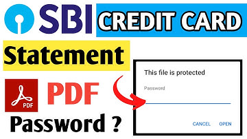 sbi credit card statement pdf password | how to open sbi credit card statement pdf password