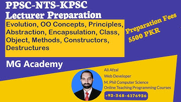 OOP Concepts |PPSC Object Oriented Programming | PPSC Lecturer Computer Science |  PPSC-OOP-L- 05