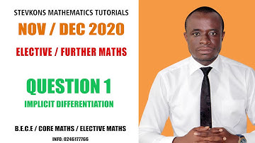 NOV/DEC 2020 Q1: ELECTIVE / FURTHER MATHEMATICS