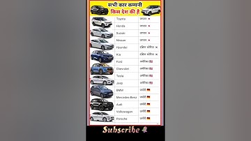 "Top Car Brands and Their Country of Origin | Car Companies by Nation!" #india